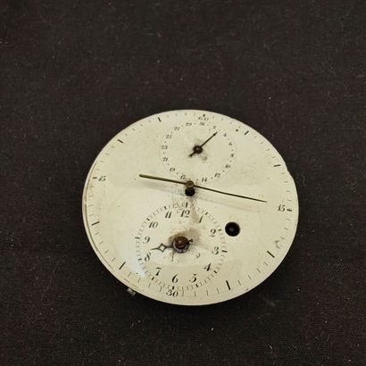 Mechanical movement, domed white enameled...