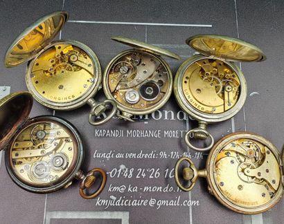 Set of five metal regulators, one with Roman...