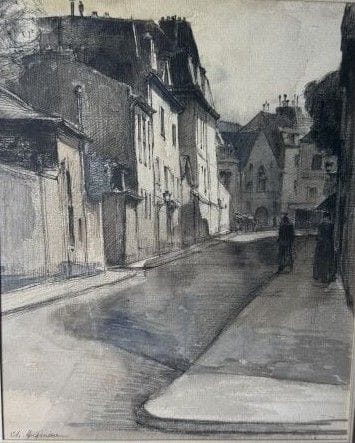 Charles HEYMAN (1881-1915)
Paris, rue Cuvier.
Watercolor...