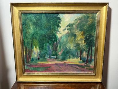 Henri OTTMANN (1877-1927)
Chemin en fôret.
Oil...