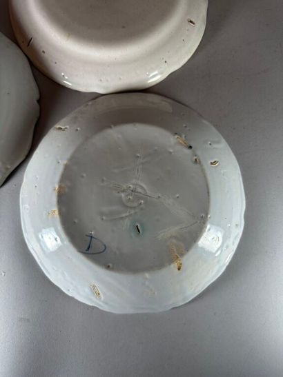 NEVERS.
Two rimmed earthenware plates with...