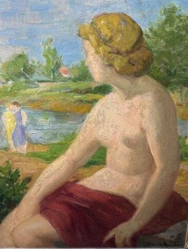 Paul-Alex DESCHMACKER (1889-1973)
La baigneuse.
Oil...