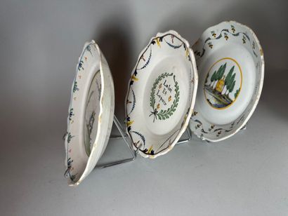 NEVERS. 18th century.
Set of six earthenware...