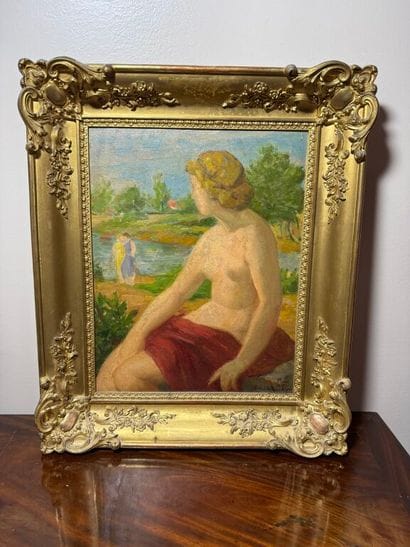 Paul-Alex DESCHMACKER (1889-1973)
La baigneuse.
Oil...