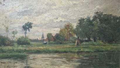 Fernand STIÉVENART (1862-1922)
Lake landscape...