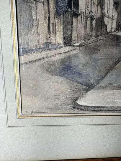 Charles HEYMAN (1881-1915)
Paris, rue Cuvier.
Watercolor...
