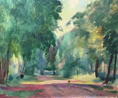 Henri OTTMANN (1877-1927)
Chemin en fôret.
Oil...