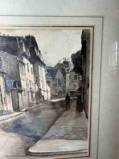Charles HEYMAN (1881-1915)
Paris, rue Cuvier.
Watercolor...
