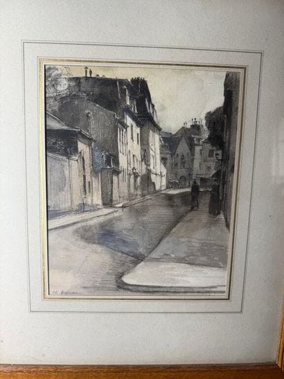 Charles HEYMAN (1881-1915)
Paris, rue Cuvier.
Watercolor...