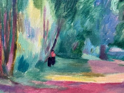 Henri OTTMANN (1877-1927)
Chemin en fôret.
Oil...