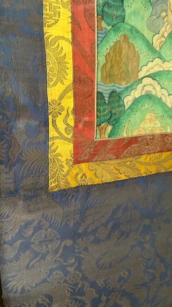 TIBET.
Probablement XIXe siècle.
Tanka composé...