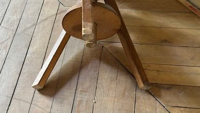 Tabouret de piano en bois naturel à assise...