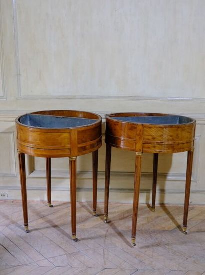 Paire de jardinières en forme de guéridons...