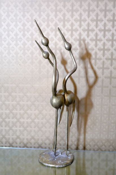 RENÉ BROISSAND (1928-2019).
Groupe en bronze,...