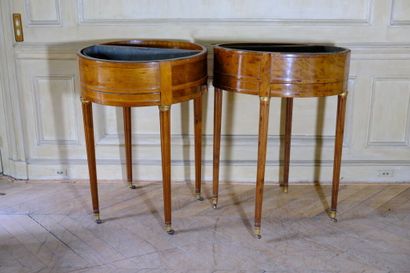 Paire de jardinières en forme de guéridons...