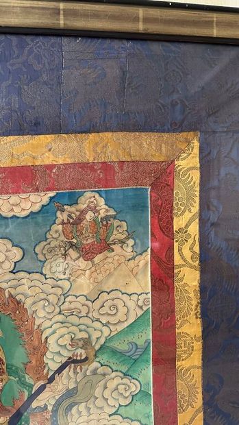TIBET.
Probablement XIXe siècle.
Tanka composé...