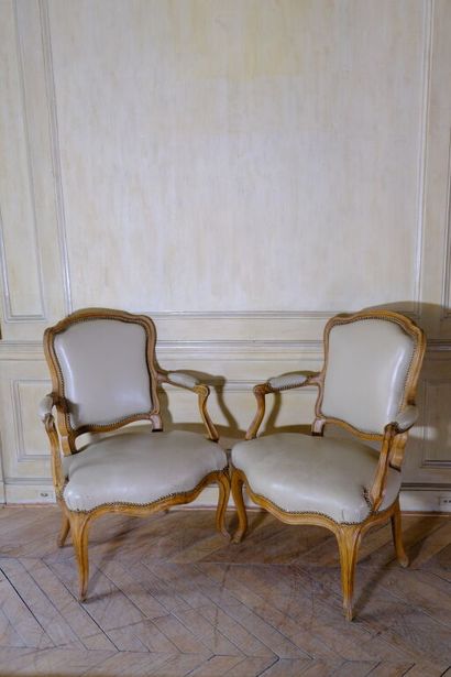 Paire de fauteuils à dossier cabriolet de...