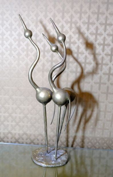 RENÉ BROISSAND (1928-2019).
Groupe en bronze,...