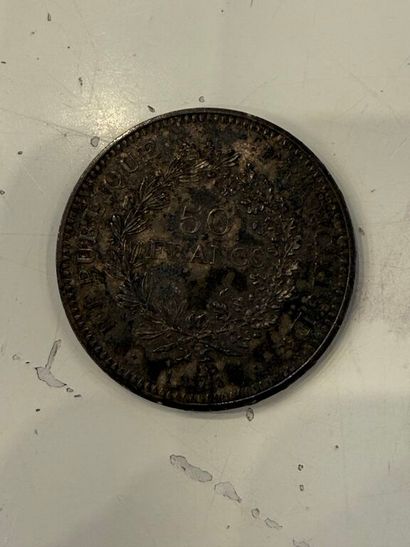 50-franc coin made of 900°/.. silver, Hercules...
