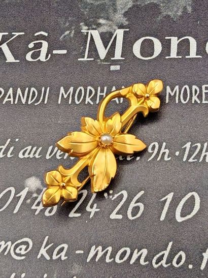 Small 750‰ yellow gold Amati brooch with...