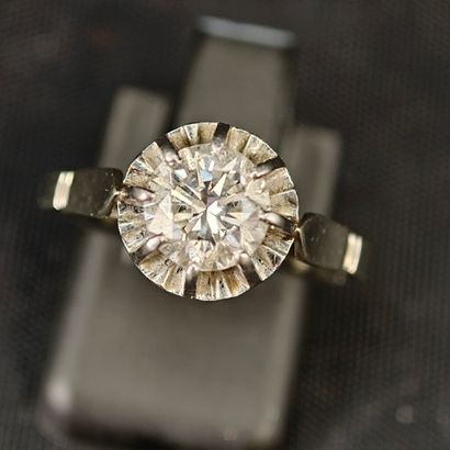 Ring in 750‰ white gold and 950‰ platinum,...