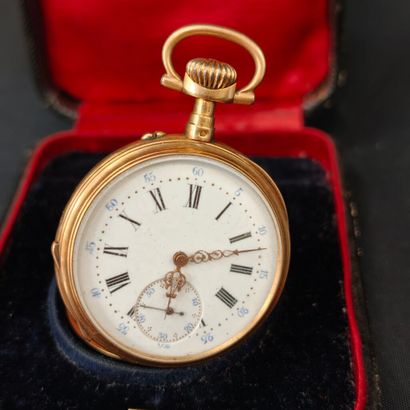 Pocket regulator in 750‰ yellow gold, white...