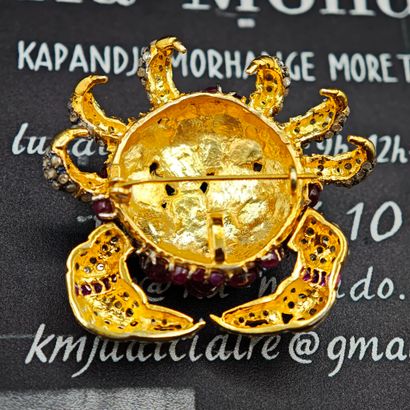 BROOCH in 585‰ gold and 800‰ silver featuring...