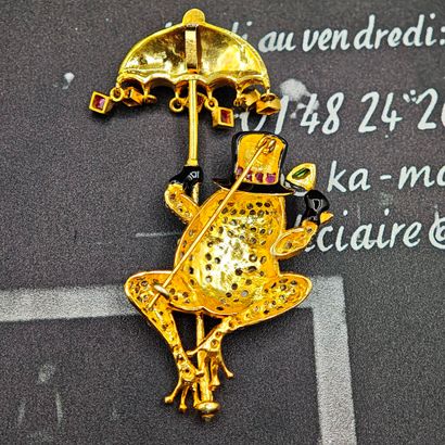 A charming 800‰ vermeil BROOCH, with a 585‰...