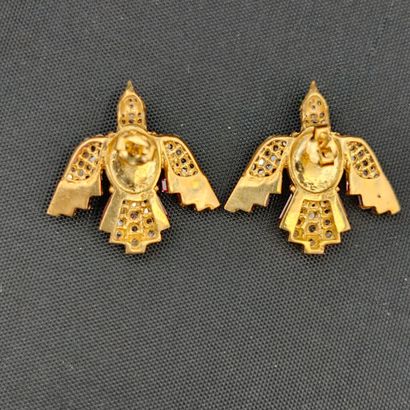 Pair of 800‰ vermeil stud earrings, with...