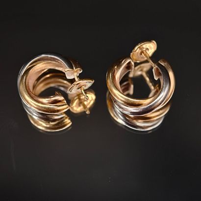Pair of small 750‰ gold hoop earrings featuring...