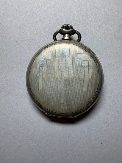 OMEGA. 
Metal pocket watch, Art Deco style...