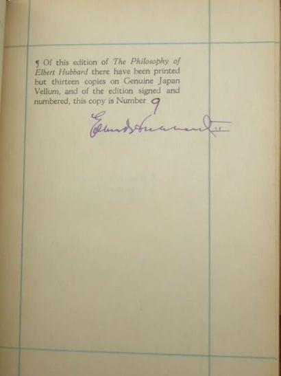 HUBBARD, Elbert. The Philosophy of Elbert...