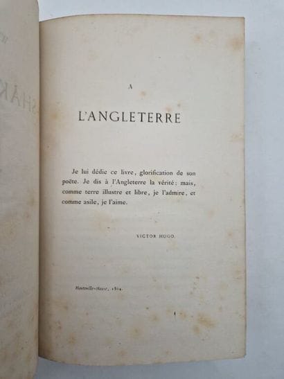HUGO, Victor. William Shakespeare.

The first...