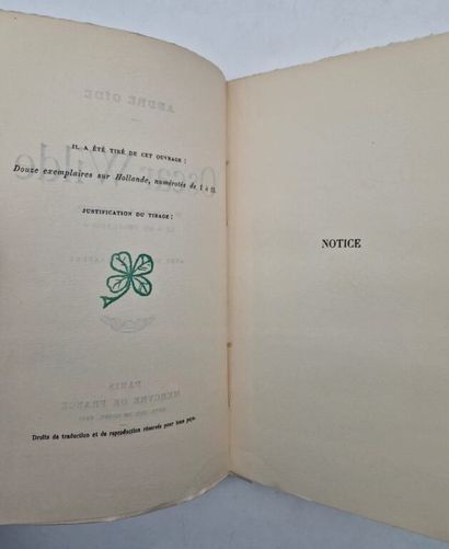 GIDE, André. Oscar Wilde. In Memoriam (Memories)....