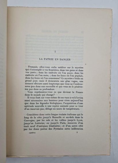 DRIEU LA ROCHELLE, Pierre. Geneva or Moscow.

Paris,...