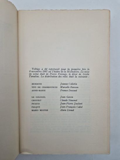 HERIAT, Philippe. Théâtre III. Voltige, followed...