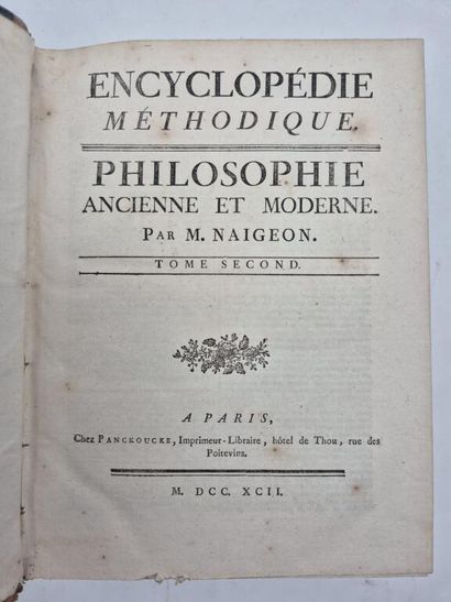 NAIGEON, Jacques-André. Encyclopédie méthodique....