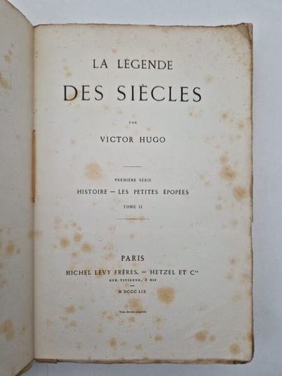 HUGO, Victor. *La Légende des Siècles*. First...