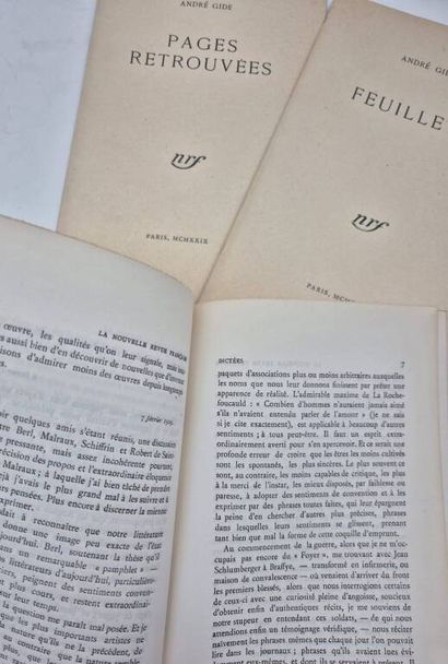 GIDE, André. Collection of 3 offprints: Feuillets...