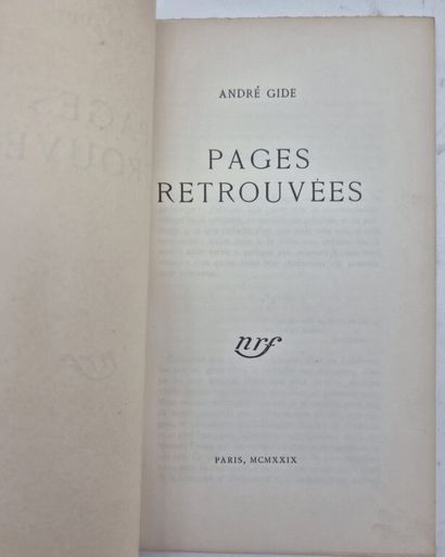 GIDE, André. Collection of 3 offprints: Feuillets...