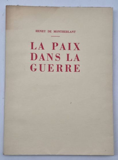 MONTHERLANT, Henry de. A collection of 7...