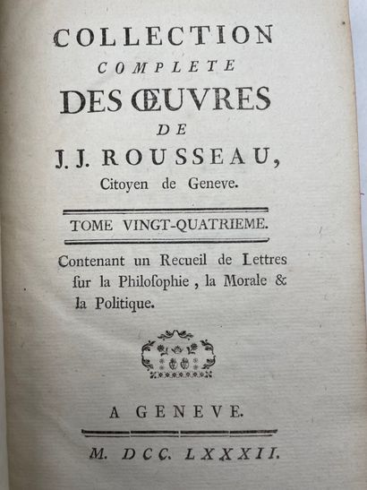 ROUSSEAU (Jean-Jacques). Complete Works of...