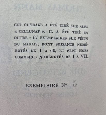 MANN, Thomas. *Le Mirage*.
Paris, Albin Michel,...