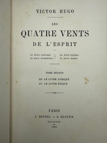 HUGO, Victor. The Four Winds of the Spirit.

A...