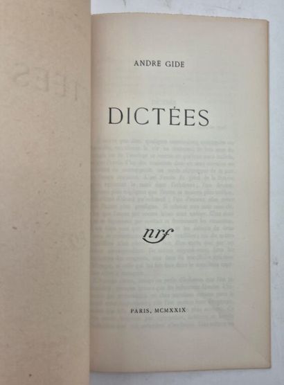 GIDE, André. Collection of 3 offprints: Feuillets...