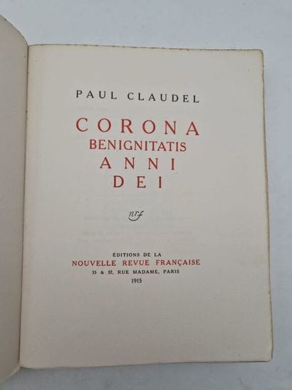 CLAUDEL, Paul. *Corona Benignitatis Anni...