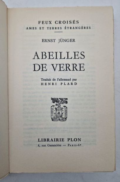JÜNGER, Ernst. *Glass Bees*.

The original...
