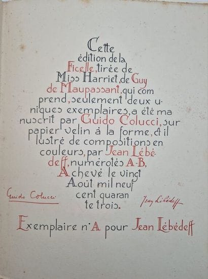 LEBEDEFF, Jean, and COLUCCI, Guido: MAUPASSANT,...