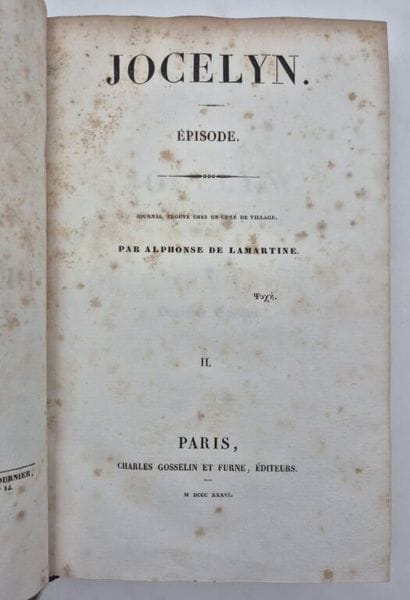 LAMARTINE, Alphonse de. Jocelyn. Episode....