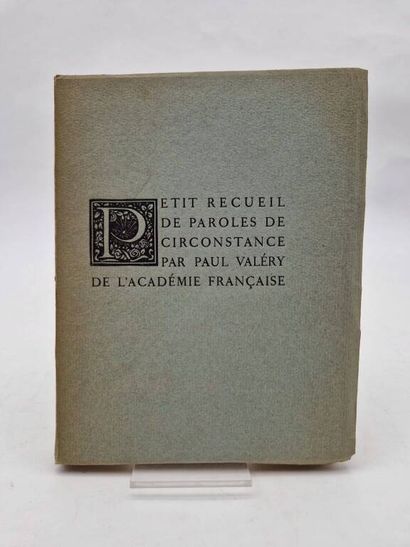 VALERY, Paul. A Small Collection of Occasional...